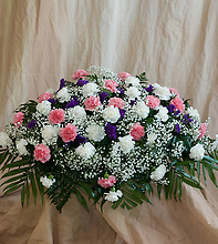 Pink and White Carnation Casket Spray