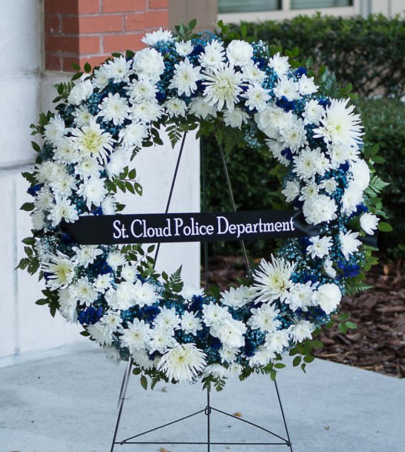 White and Navy Wreath