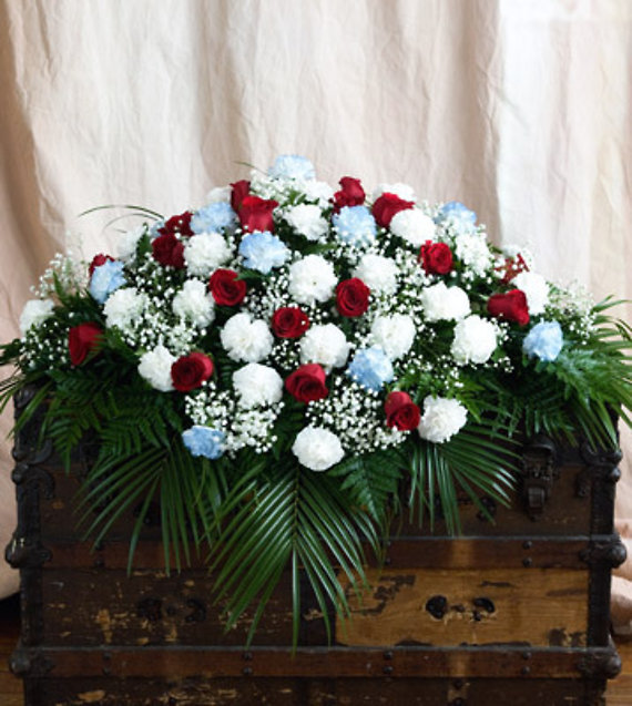 Red, White, and Blue Casket Spray