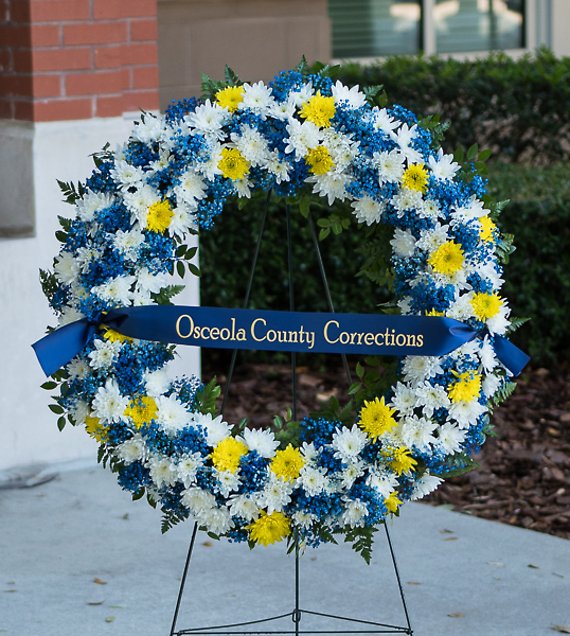 Blue, White, and Gold Wreath